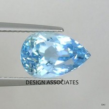 AQUAMARINE 5X3 MM PEAR CUT OUTSTANDING BLUE COLOR EARTH MINED AND TREATED