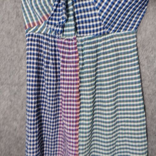 Anthropologie Maeve Kleid 6 Midi Landhaus Kern Picknick Crinkle Gaze kariert Spleiß - Bild 4 von 14