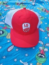 LG Seeds Hat Adjustable Snapback Mesh Red White Farming Tractor NWOT Free Ship