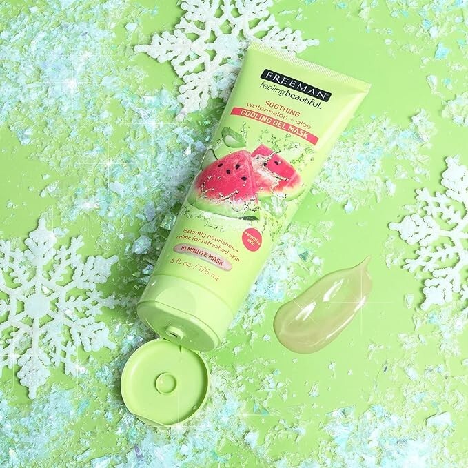 FREEMAN Hydrating Watermelon & Aloe Gel Facial Mask for Soothing Nourishment