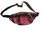 Sherpa Waist Belt Bag Crossbody Fanny Waist Pack PINK PLAID
