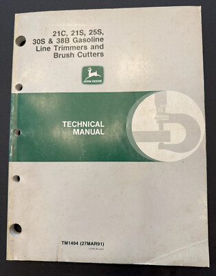 John Deere Trimmer Manual Brush Cutters Technical  21C 21S 25S 30S 38B  Gasoline