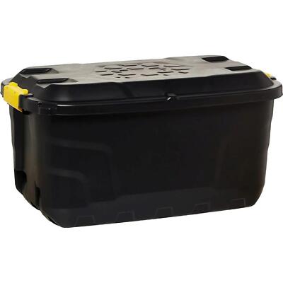STRATA Heavy Duty Aufbewahrungsbox 75L robuste Lagerbox aus Kunststoff + Deckel 