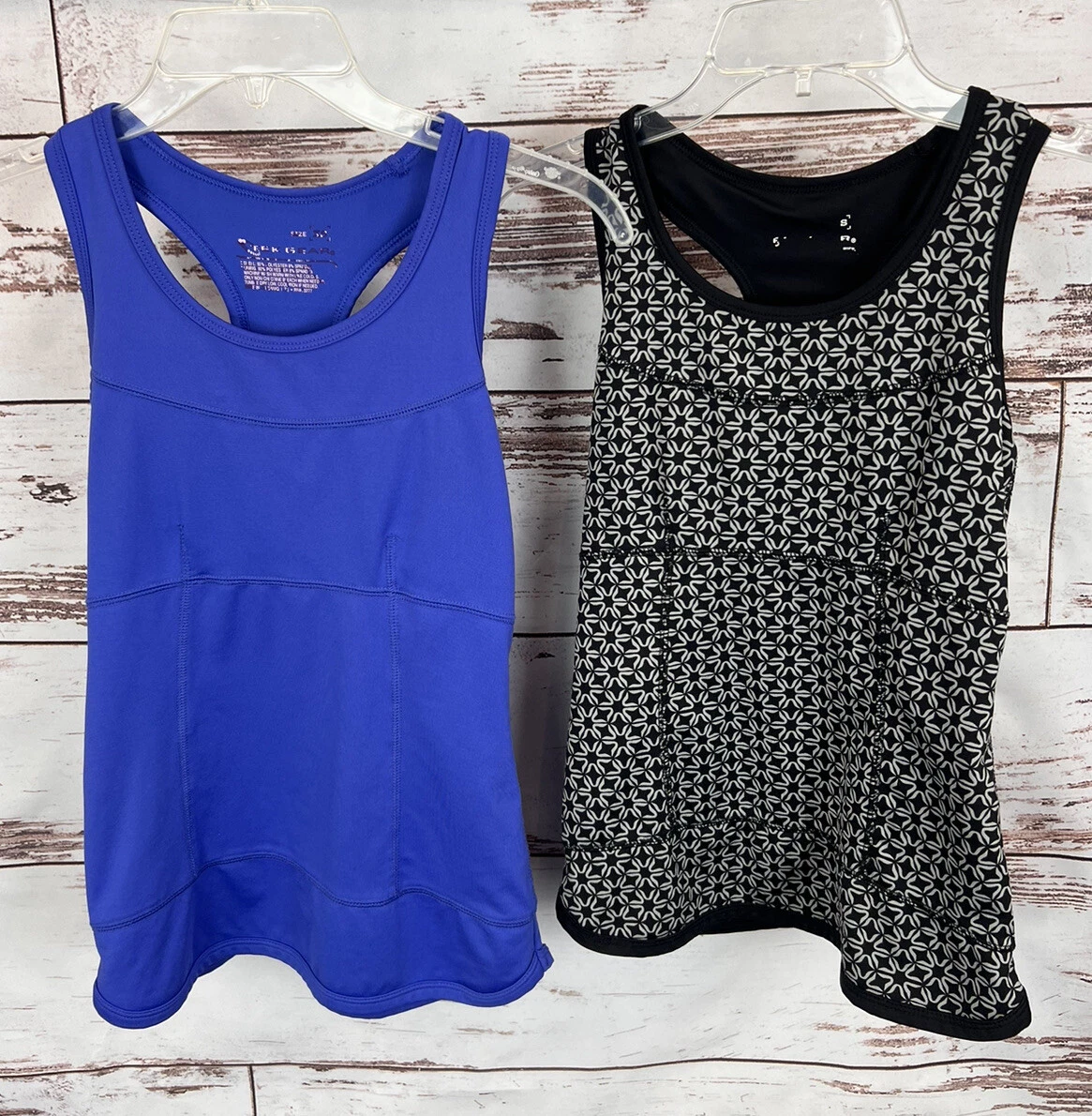 2 Tek Gear Shapewear Athletic Razorback Tanks W/built In Bra XS Pocket