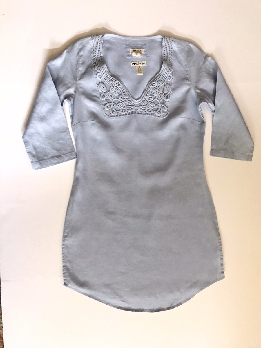 Midi Dress Malvin I Love Linen Dress MALVIN I Love Linen Crochet Trim Tunic Mini Dress Midi Dress Malvin I Love Linen Dress MALVIN I Love Linen Crochet Trim Tunic Mini Dress