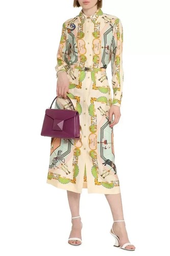 TORY BURCH PRINTED SILK SHIRTDRESS Size: 0 RETAIL: $748 - Picture 6 of 13