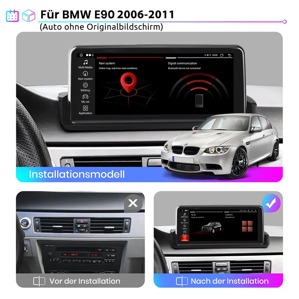 DAB+ CarPlay Android 14 8Core 6+128G Autoradio GPS Navi WIFI Für BMW E90 E91 E92 - Bild 4 von 4