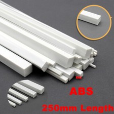 White ABS Square Bar Solid Styrene Plastic Strip Rod Tube DIY Model 250mm Length