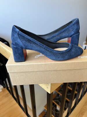 Christian Louboutin Women's Navy Blue INCASTRANA Perforated Suede