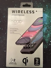 Wireless Powerbank 5000mAH w/Suction Cups, Black (20WMS005-BLK)