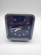 #SE1828# Kienzle Design Chronoquartz Tischuhr Chrom blaues Zifferblatt 70er RAR