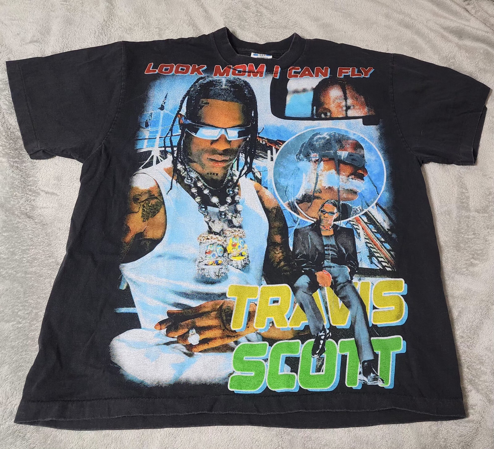 Travis Scott Gas Station Style Rap Tee Front Back Hit Extra Large Modern Print