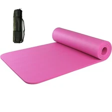 Pink All Purpose Exercise Mat Thick Non Slip Gym Yoga Pilates Fitness Bag Strap