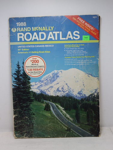 VTG 1988 Rand McNally Road Atlas - 64th Edition