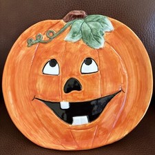 Halloween Tea Set Jack O Lantern Plate Ghost Black Cat Cups Cream Sugar NIB