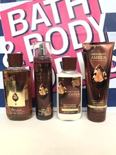 Bath Body Works Chocolate Amber Shower Gel, Fragrance Mist, Body Lotion & Cream
