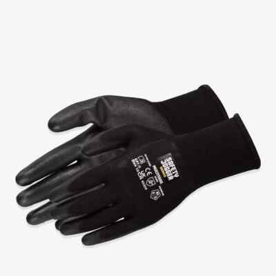 24x Arbeitshandschuhe PU schwarz Montagehandschuhe KFZ Mechanikerhandschuhe 9-10