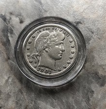 1901 BARBER QUARTER IN STUNNING AU CONDITION.