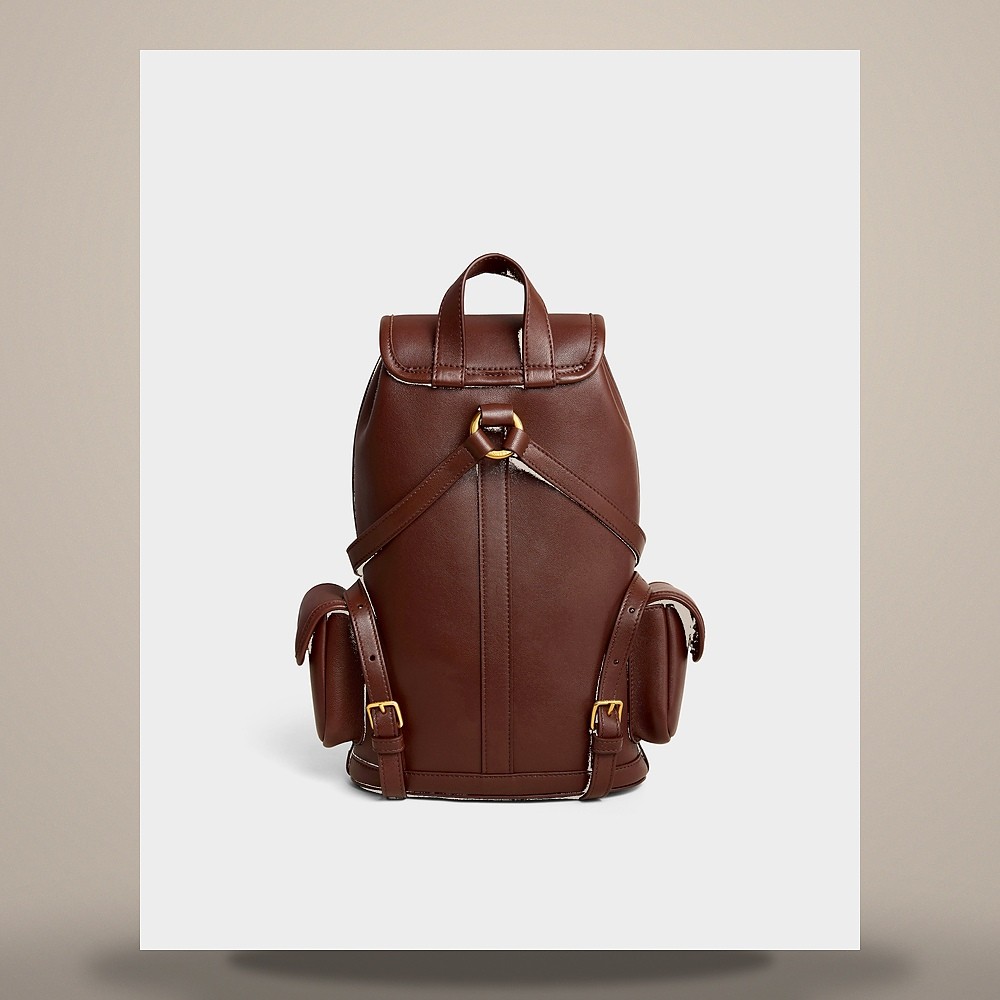 Celine Soft Triomphe Mini Backpack - Supple Shiny Lamb Deep Brown 158501275 [U] image 4