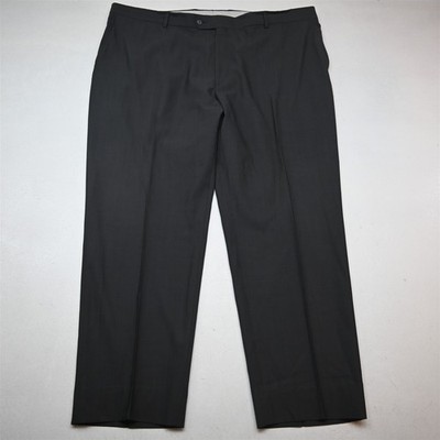 Joseph Abboud 44x32 Gray Herringbone 100% Wool Reda Straight Mens Dress Pants