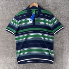 Adidas Originals Stripe Knit Golf Polo Night Indigo Green Men  s Medium JW9861
