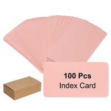 2" x 3.5" Note Card 100 Pcs Index Card Kraft Paper Round Corner Pink