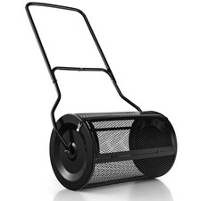 Garden Compost Spreader Heavy Duty Black Side Latches U-Shape Handle