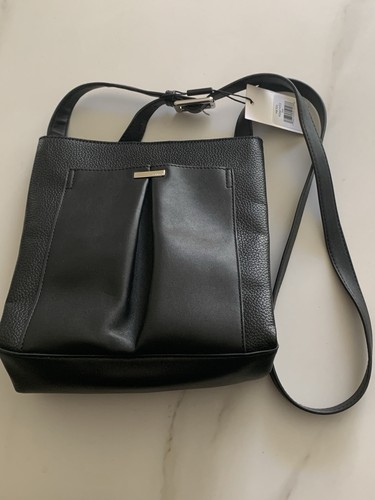 Calvin Klein Black Leather Medium Size Purse, H3AETYV3 Nickel, Unreleased, NWT