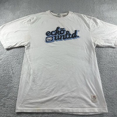 VINTAGE Y2K Ecko Untld. Shirt Mens 2x White Puff Print Streetwear Hip Hop Skater