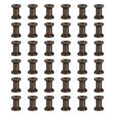 36Pcs, 0.8"x1.2" Small Empty Thread Spools Coffee Color for DIY Sewing Crafts