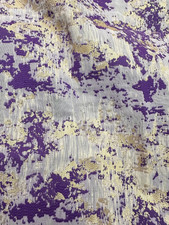 PURPLE GOLD Metallic Organza Brocade Fabric 56 in. Sold By The Yard