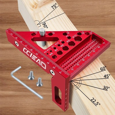 3D Zimmermann Quadrat Loch Ritzlineal Langlebig Hochpräzise Holzbearbeitungswerkzeug