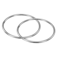 2-Pack Dream Catcher Rings 4" Stainless Steel Rings for DIY Silver 0.2"