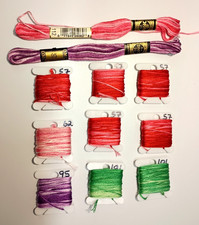 DMC Lot Of 11 DISCONTINUED Skeins Variegated Embroidery Floss/Thread