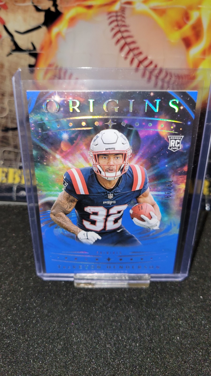 2025 Panini Origins #105 TREVEYON HENDERSON Blue #/99 (RC) New England Patriots