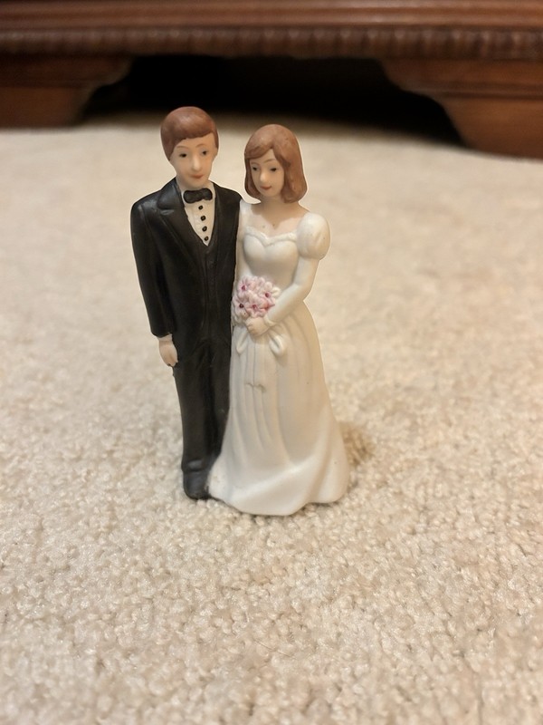 Vintage Wedding Cake Topper by Bakery Crafts, 1988, Made in Korea