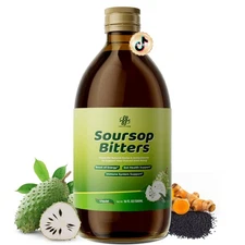 Soursop Bitters Liquid with Black SeedMoringa & Turmeric for Digestive & Gut ...