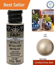 Versatile 2 oz Non-Toxic Metallic Acrylic Paint in Taupe – Ideal for Any Surface