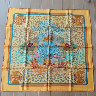 Hermes Carre 90 Rencontre Oceane Silk Scarf Unused Mint