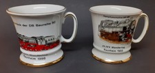 2 Motivtassen, Goldrand, Eisenbahnmotive, Haferl, unbenutzt