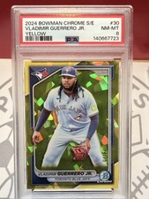Vladimir Guerrero Jr. 2024 Bowman Chrome Sapphire Yellow Refractor /75 PSA 8