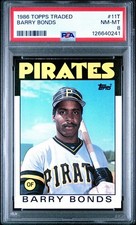 1986 Topps Traded Barry Bonds #11T Rookie Card PSA NM-MT 8. rookie card picture