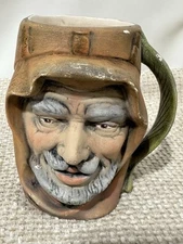 Vintage 1976 Handmade Face Mug – Character Stein Signed “Kathy K.”