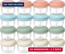  16 Pack 4 Oz Small Containers with Lids Reusable Plastic Containers for Snack
