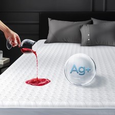 Waterproof King Mattress Protector Made from Silver-Infused Bamboo Rayon for ...
