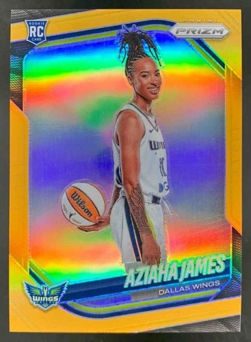 Aziaha James 2025 Panini WNBA Prizm Gold WNBA Logo Prizm Wings /10