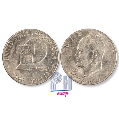 1776-1976 D Eisenhower Liberty Bell Moon TYPE 2 One Dollar US