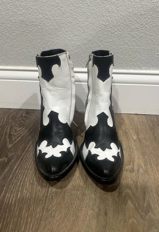 Botines Old Gringo blanco y negro talla 6 Foto 3 de 4