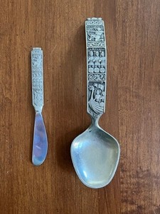 Heilag Olav Og Hans Menn Norway Vintage Souvenir Spoon and Butter Knife