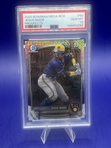 2025 Bowman - Chrome Prospects Jesus Made #BCP-50 Mojo Refractor (RC) PSA 10